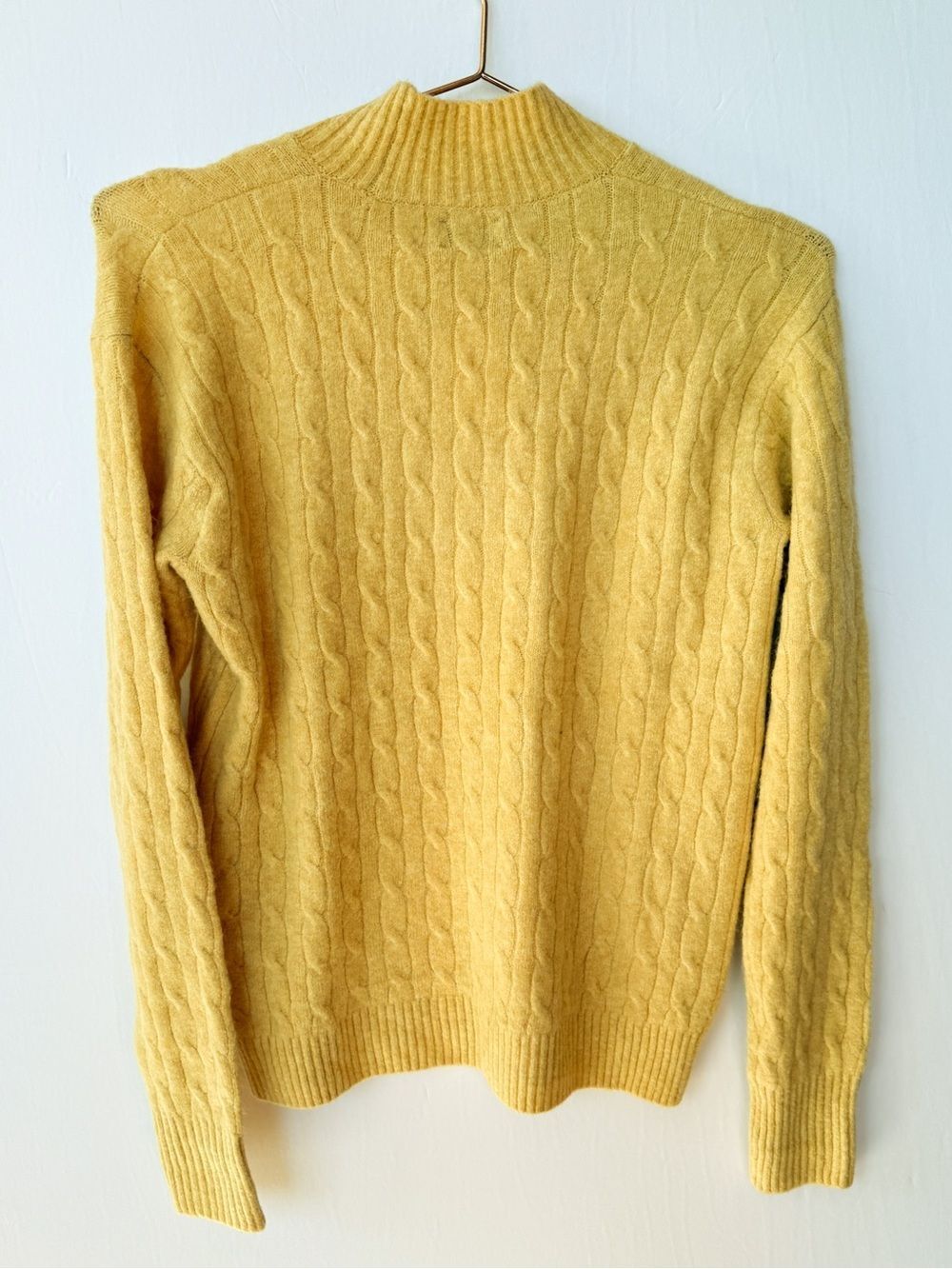 NWT J. Crew Factory Butter Yellow Extra Soft Cable Neck Mock Neck Sweater Small - Picture 6 of 8